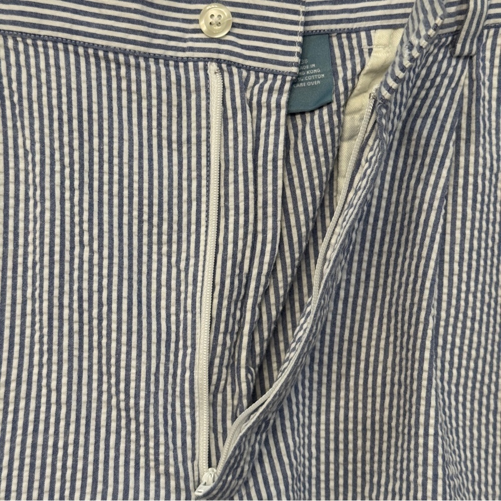 Jos. A. Bank Stays Cool Blue White Seersucker Shorts Men’s 38 Cotton - Picture 3 of 6